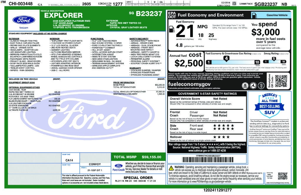 2025 Ford Explorer Platinum
