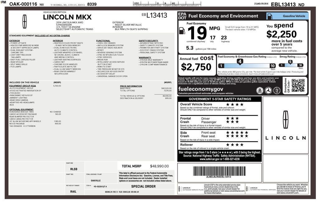 2014 Lincoln MKX Base