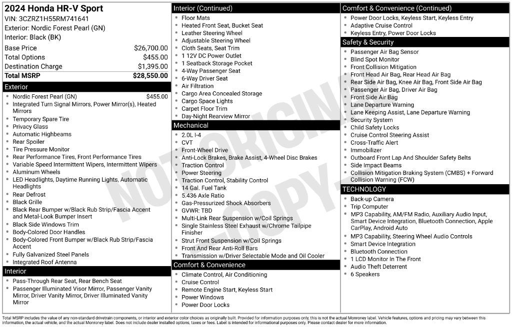 2024 Honda HR-V Sport