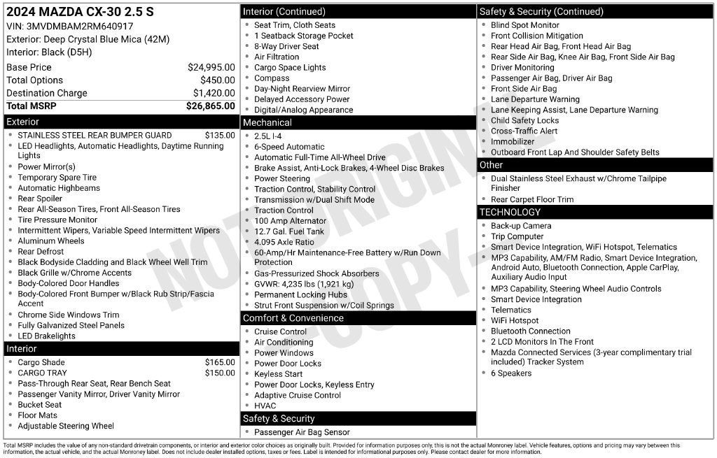2024 Mazda Mazda CX-30 2.5 S