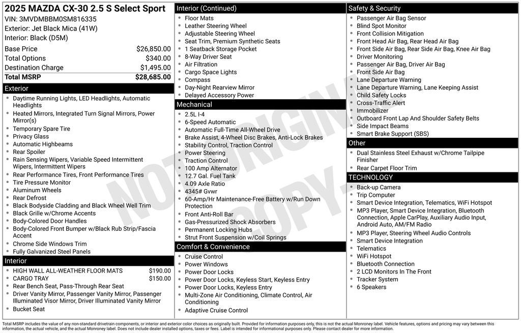 2025 Mazda Mazda CX-30 2.5 S Select Sport