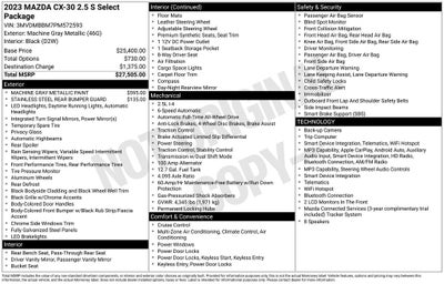 2023 Mazda Mazda CX-30 2.5 S Select Package