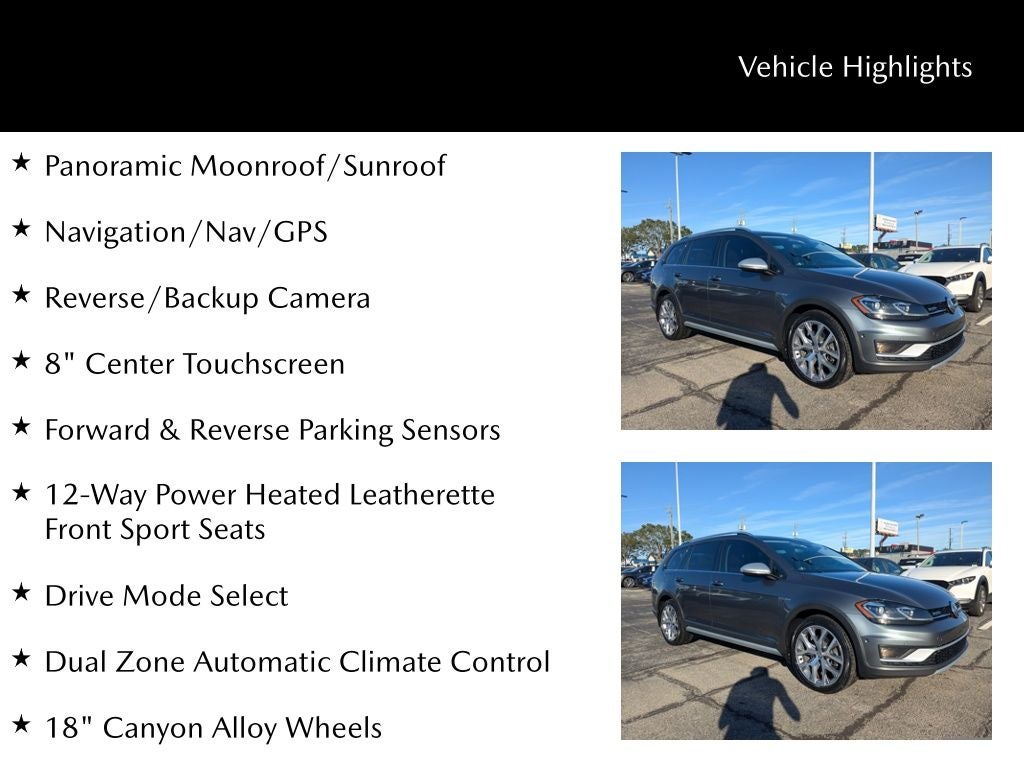 2018 Volkswagen Golf Alltrack TSI SEL 4Motion