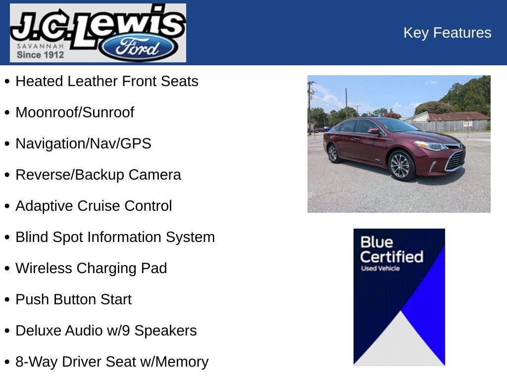 2018 Toyota Avalon Hybrid XLE Premium