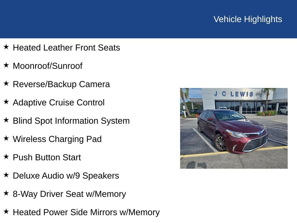 2018 Toyota Avalon Hybrid XLE Premium