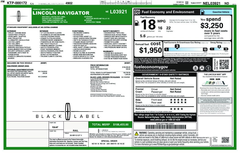 2022 Lincoln Navigator L Black Label