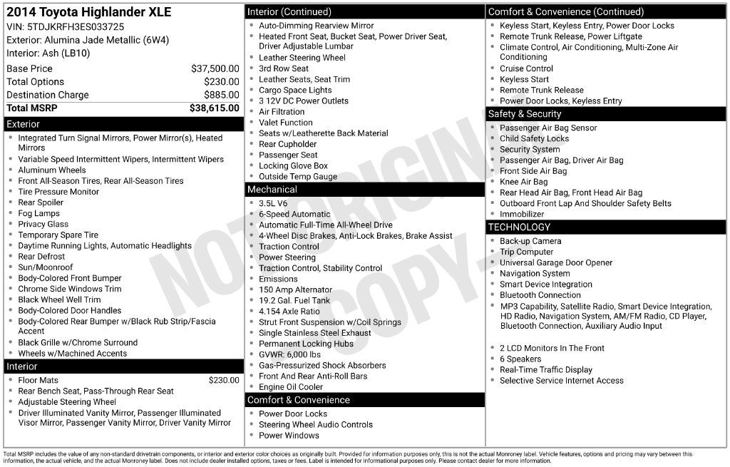 2014 Toyota Highlander XLE V6