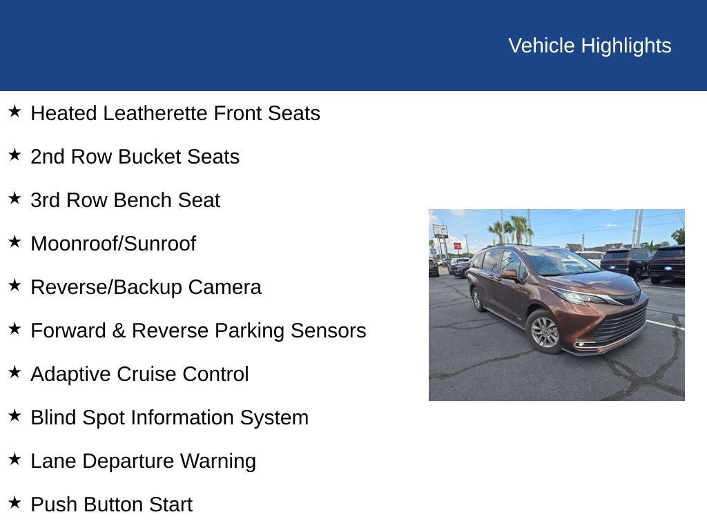2021 Toyota Sienna XLE 7 Passenger