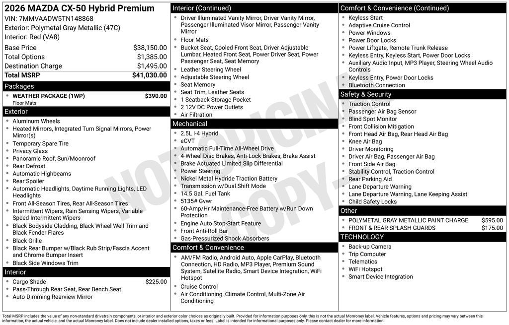2026 Mazda Mazda CX-50 Hybrid Premium