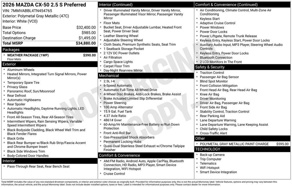2026 Mazda Mazda CX-50 2.5 S Preferred