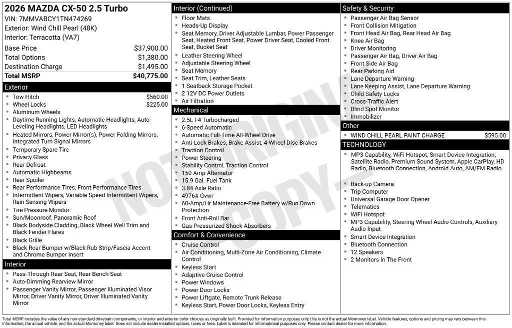 2026 Mazda Mazda CX-50 2.5 Turbo