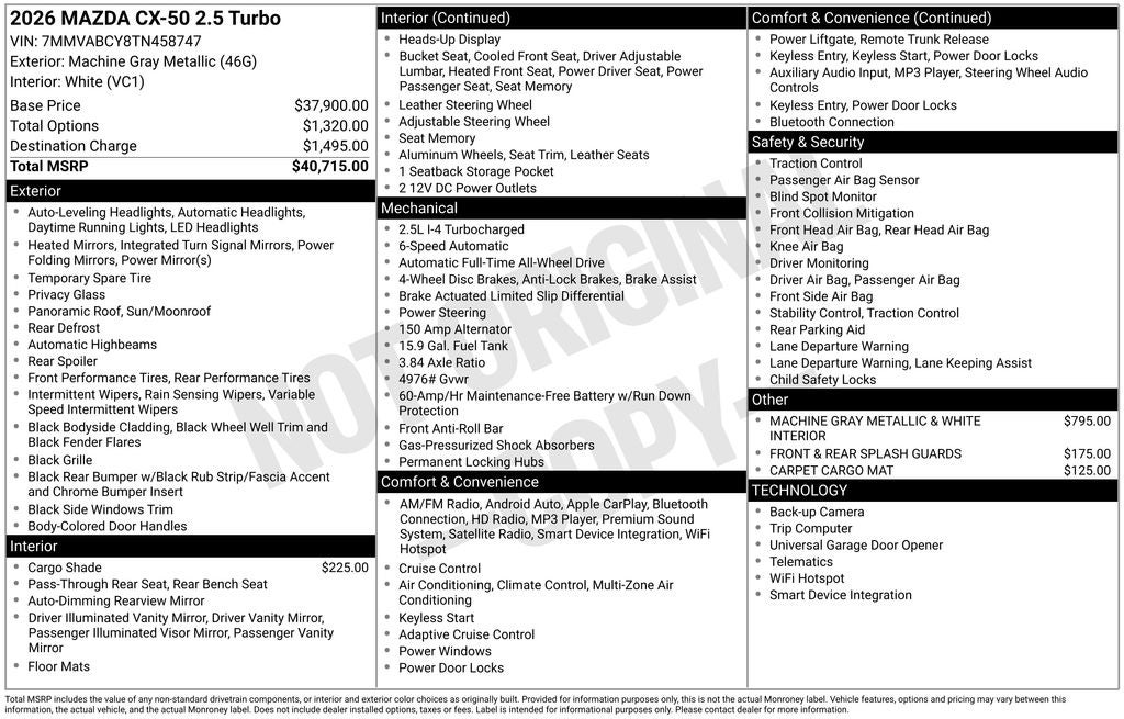 2026 Mazda Mazda CX-50 2.5 Turbo