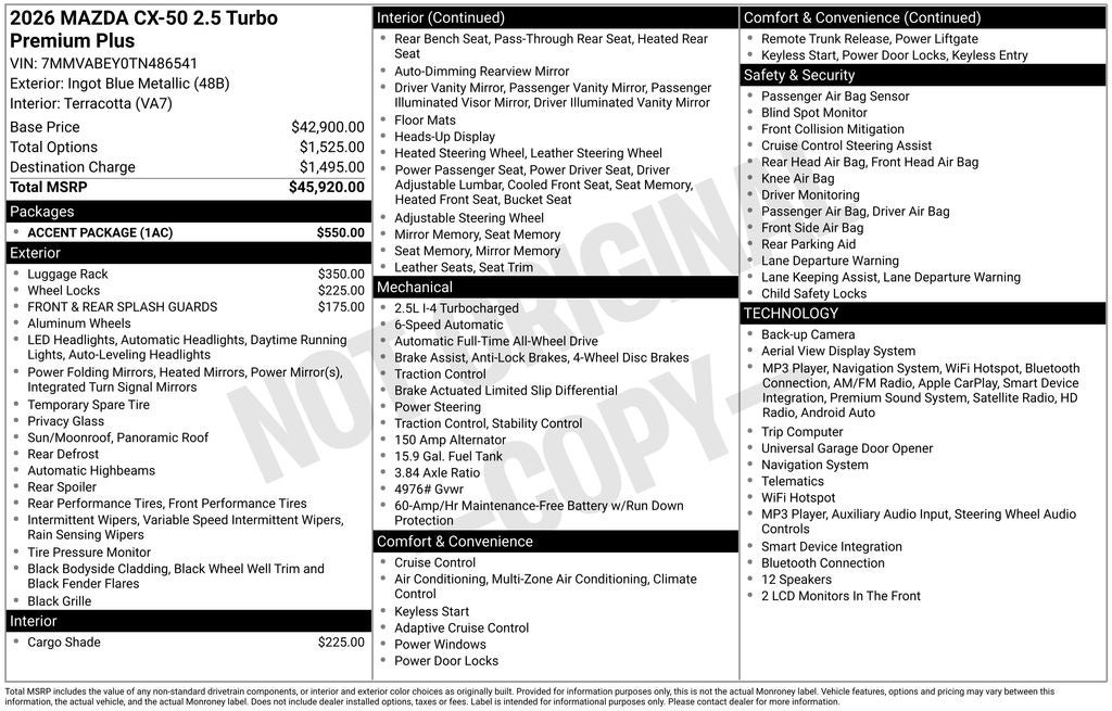 2026 Mazda Mazda CX-50 2.5 Turbo Premium Plus