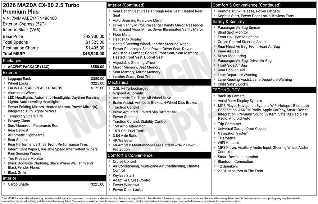 2026 Mazda Mazda CX-50 2.5 Turbo Premium Plus