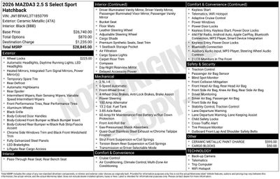 2026 Mazda Mazda3 2.5 S Select Sport