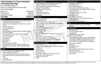 2024 Mazda Mazda3 2.5 Turbo Premium Plus Package