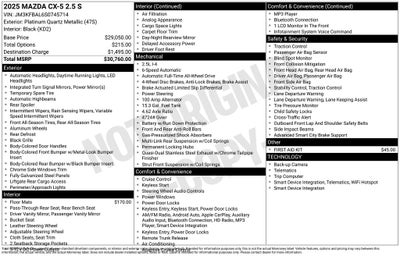 2025 Mazda Mazda CX-5 2.5 S