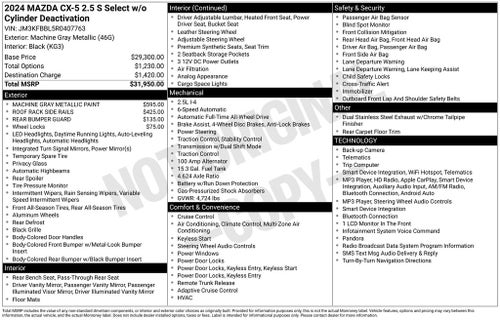 2024 Mazda Mazda CX-5 2.5 S Select Package