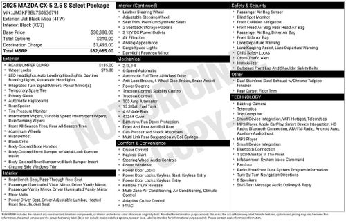 2025 Mazda Mazda CX-5 2.5 S Select Package