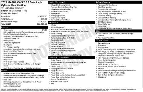 2024 Mazda Mazda CX-5 2.5 S Select Package
