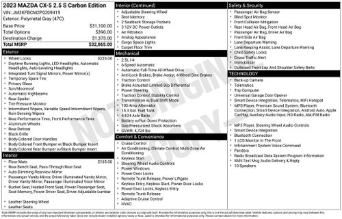 2023 Mazda Mazda CX-5 2.5 S Carbon Edition