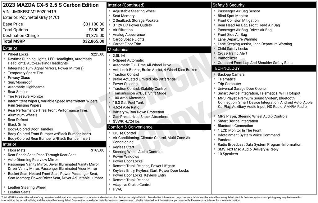 2023 Mazda Mazda CX-5 2.5 S Carbon Edition