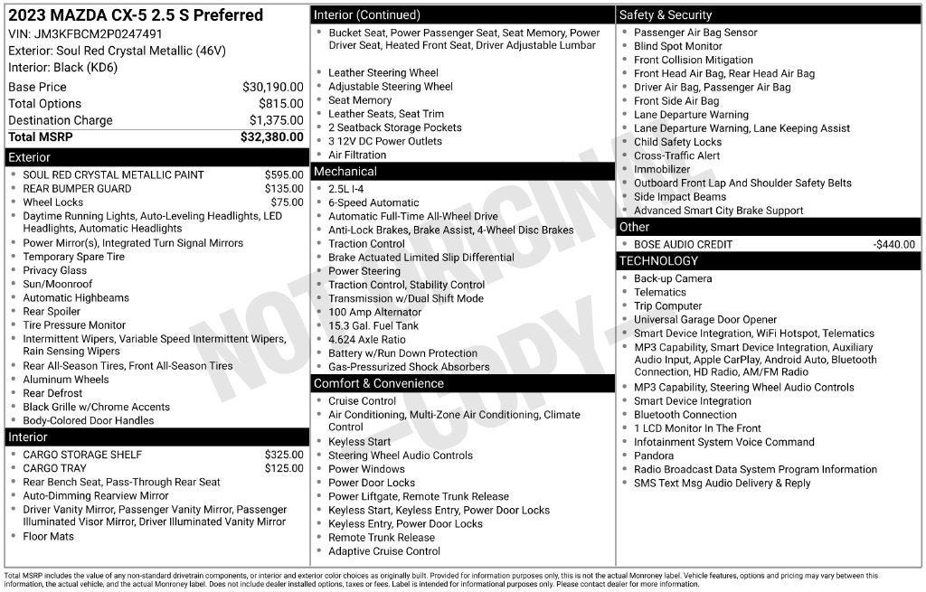 2023 Mazda Mazda CX-5 2.5 S Preferred Package