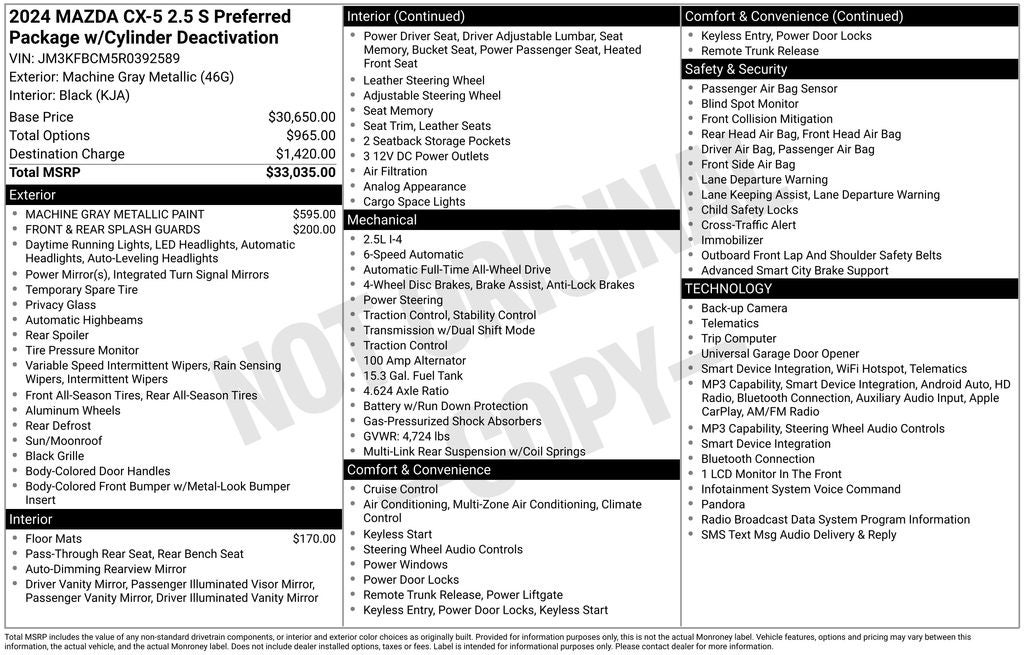 2024 Mazda Mazda CX-5 2.5 S Preferred Package