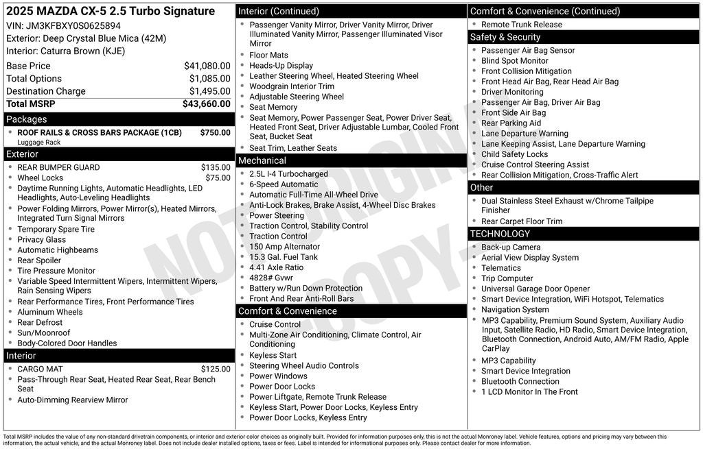 2025 Mazda Mazda CX-5 2.5 Turbo Signature