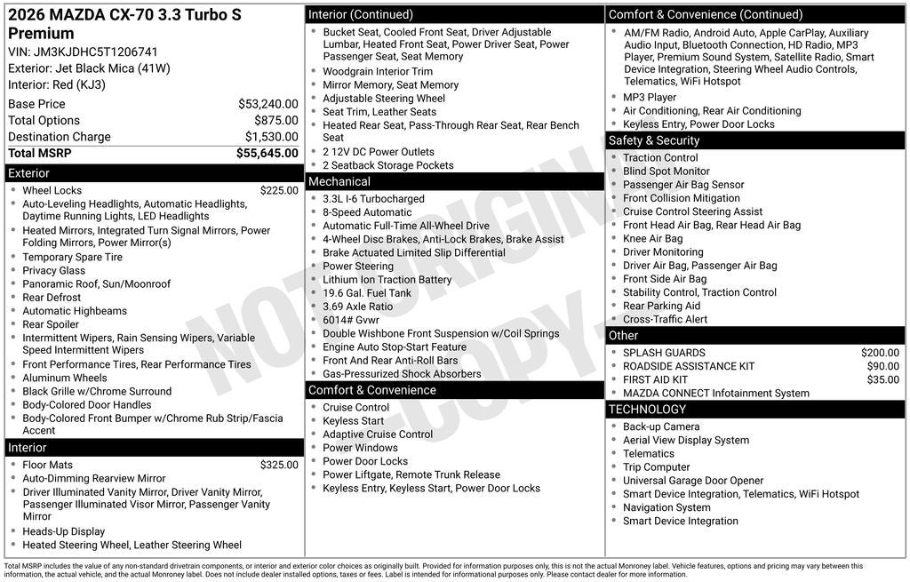 2026 Mazda Mazda CX-70 3.3 Turbo S Premium