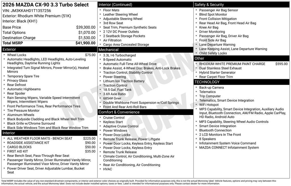 2026 Mazda Mazda CX-90 3.3 Turbo Select