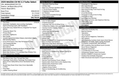 2025 Mazda Mazda CX-90 3.3 Turbo Select