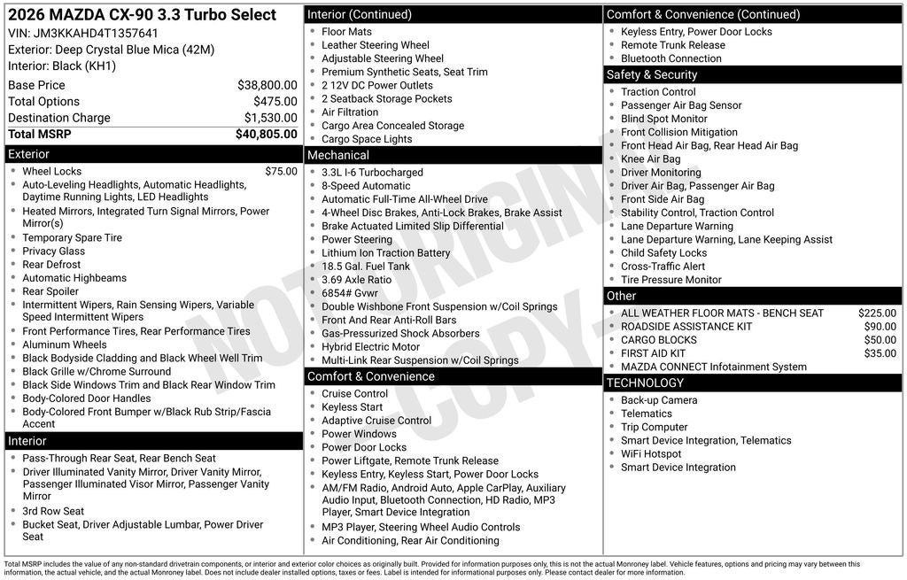 2026 Mazda Mazda CX-90 3.3 Turbo Select
