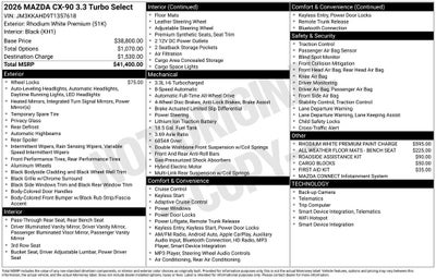 2026 Mazda Mazda CX-90 3.3 Turbo Select