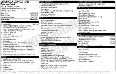 2026 Mazda Mazda CX-90 3.3 Turbo Premium