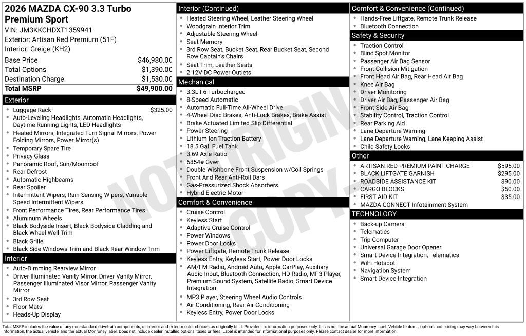 2026 Mazda Mazda CX-90 3.3 Turbo Premium