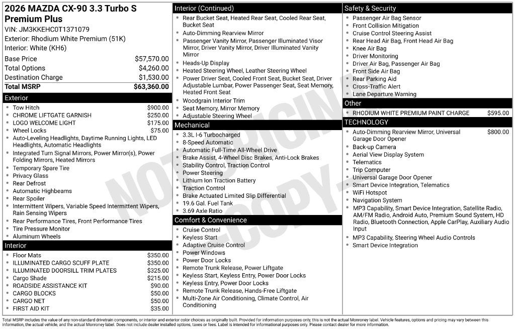2026 Mazda Mazda CX-90 3.3 Turbo S Premium Plus