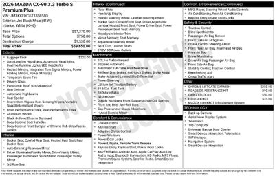 2026 Mazda Mazda CX-90 3.3 Turbo S Premium Plus
