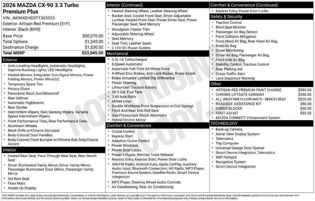2026 Mazda Mazda CX-90 3.3 Turbo Premium Plus