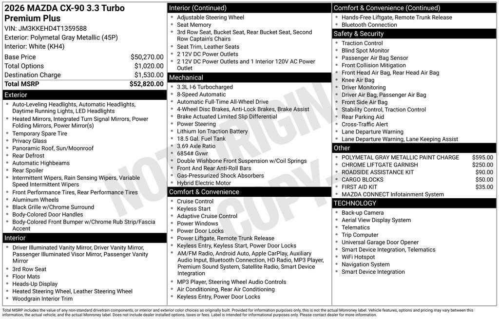 2026 Mazda Mazda CX-90 3.3 Turbo Premium Plus