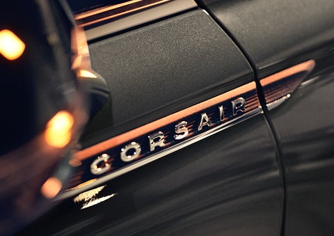 The stylish chrome badge reading “CORSAIR” is shown on the exterior of the vehicle. | J.C. Lewis Lincoln in Savannah GA