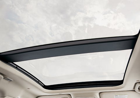 The available panoramic Vista Roof® is shown from inside a 2023 Lincoln Corsair® SUV. | J.C. Lewis Lincoln in Savannah GA