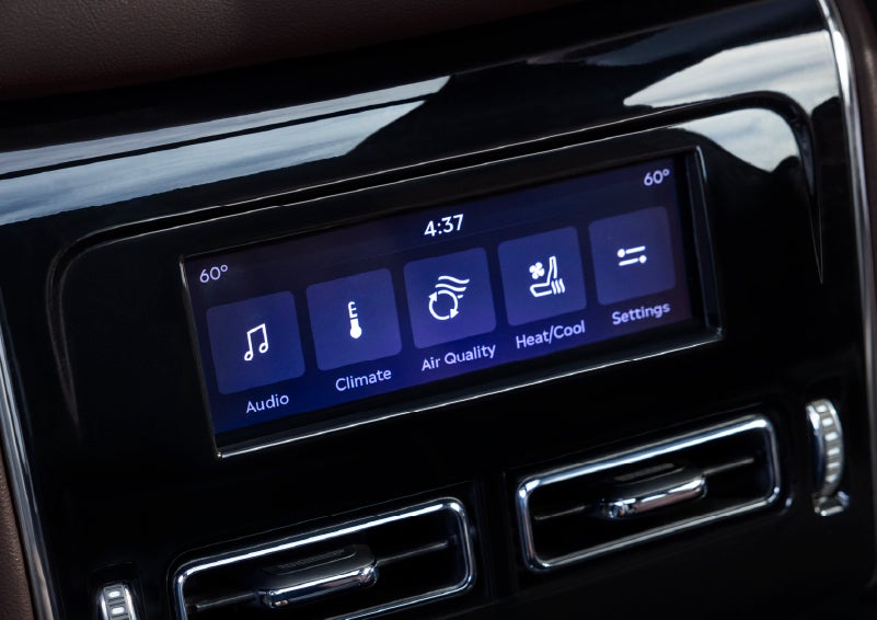 Driver controls like music, temperature, air quality, settings, and heat/cool seats are shown. | J.C. Lewis Lincoln in Savannah GA