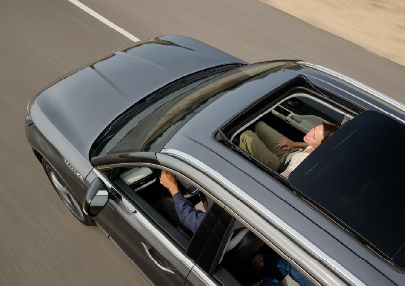 The available panoramic Vista Roof® of a 2027 Lincoln Aviator® SUV is open. | J.C. Lewis Lincoln in Savannah GA